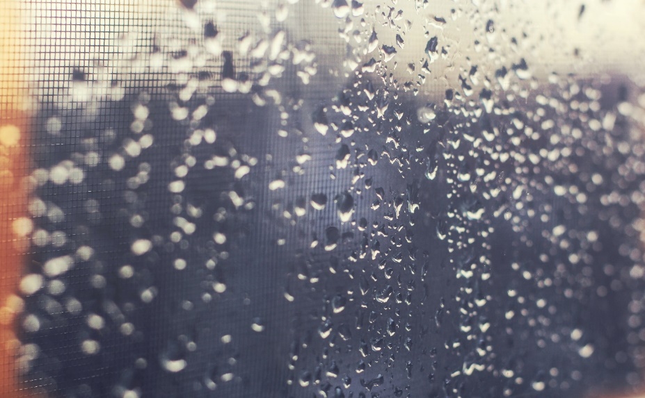 Water droplets on glass