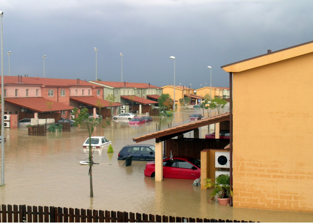 A flooded street